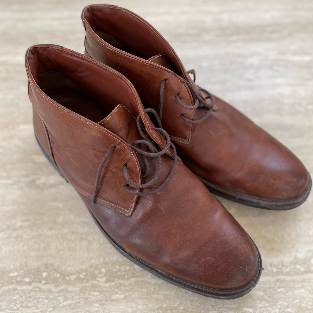 Johnston Murphy Copeland Brown Leather Mens Boots size 13 M  EUC